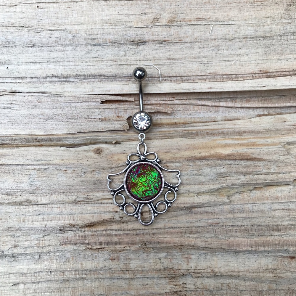 Beautiful Opalescent Belly Button Ring